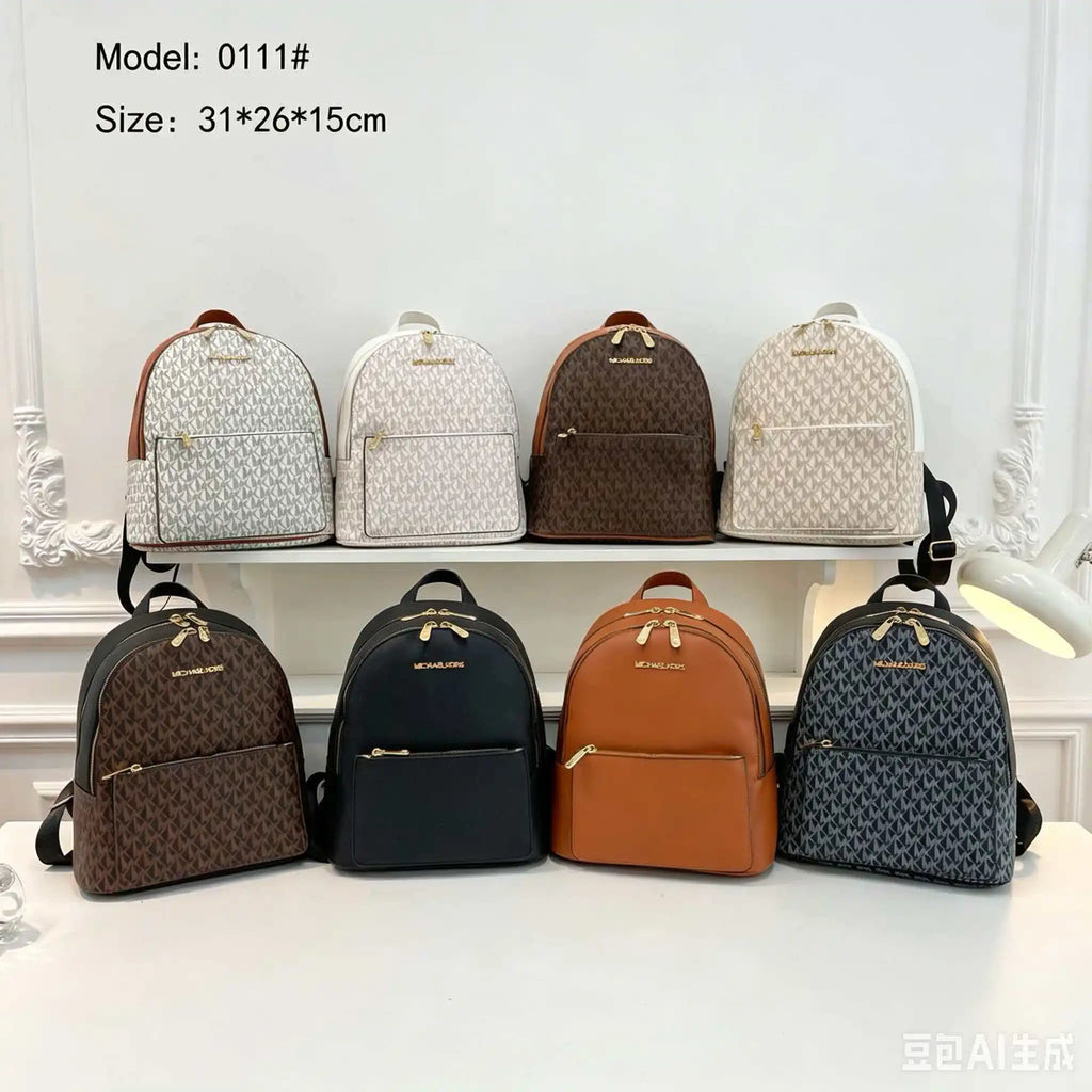 Michael Kors Sheila Series 2026 New Fashion Urban Women’s Large-Capacity Casual Travel Backpack, Simple PVC Material Waterproof