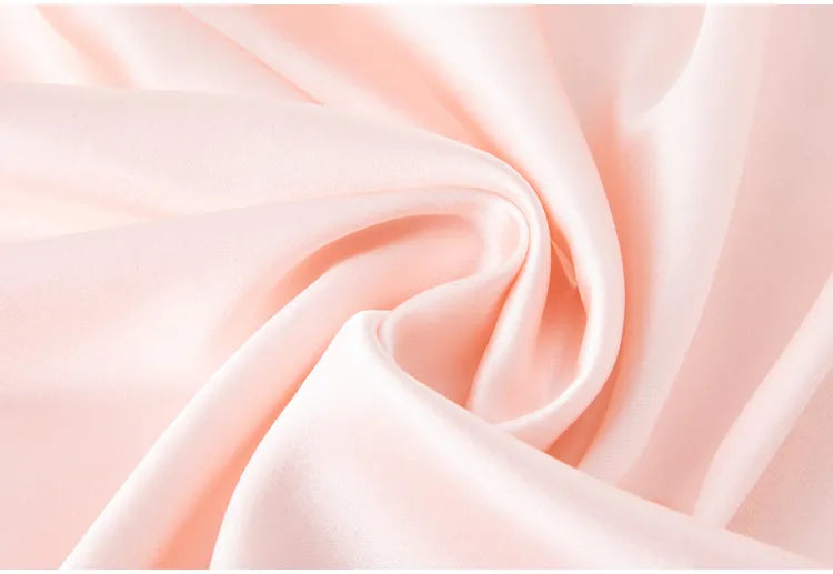 Women's Spring/Summer New 92% Natural Mulberry Silk Elastic Satin Solid Loose Sweet Wind Long Sleeve Home Clothes Nightdress