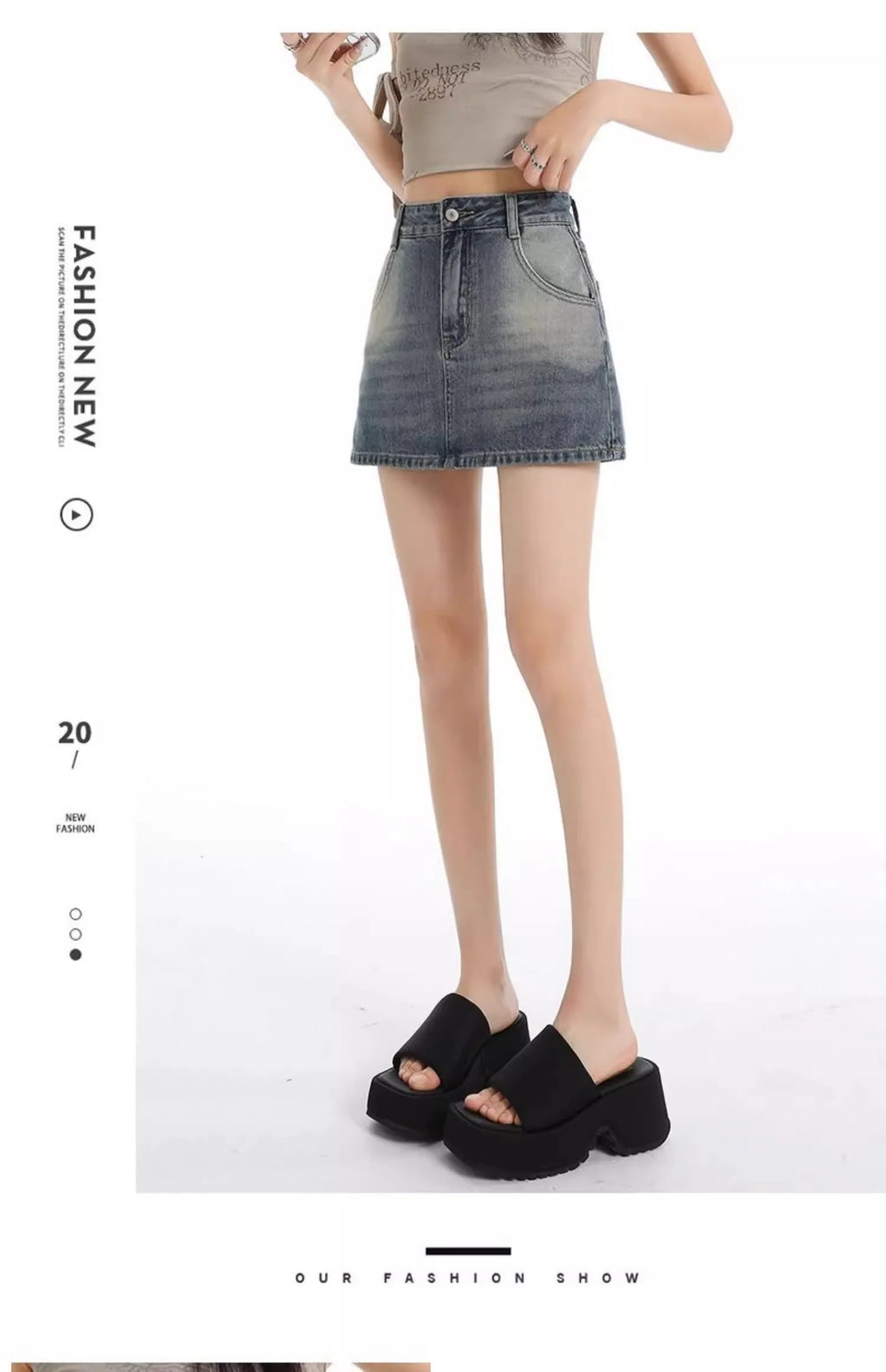 Retro American Washed Slim Fit Denim  Skirt Women Summer Hot Girl High Waist Bodycon Anti Exposure a Line Half Body Skirt