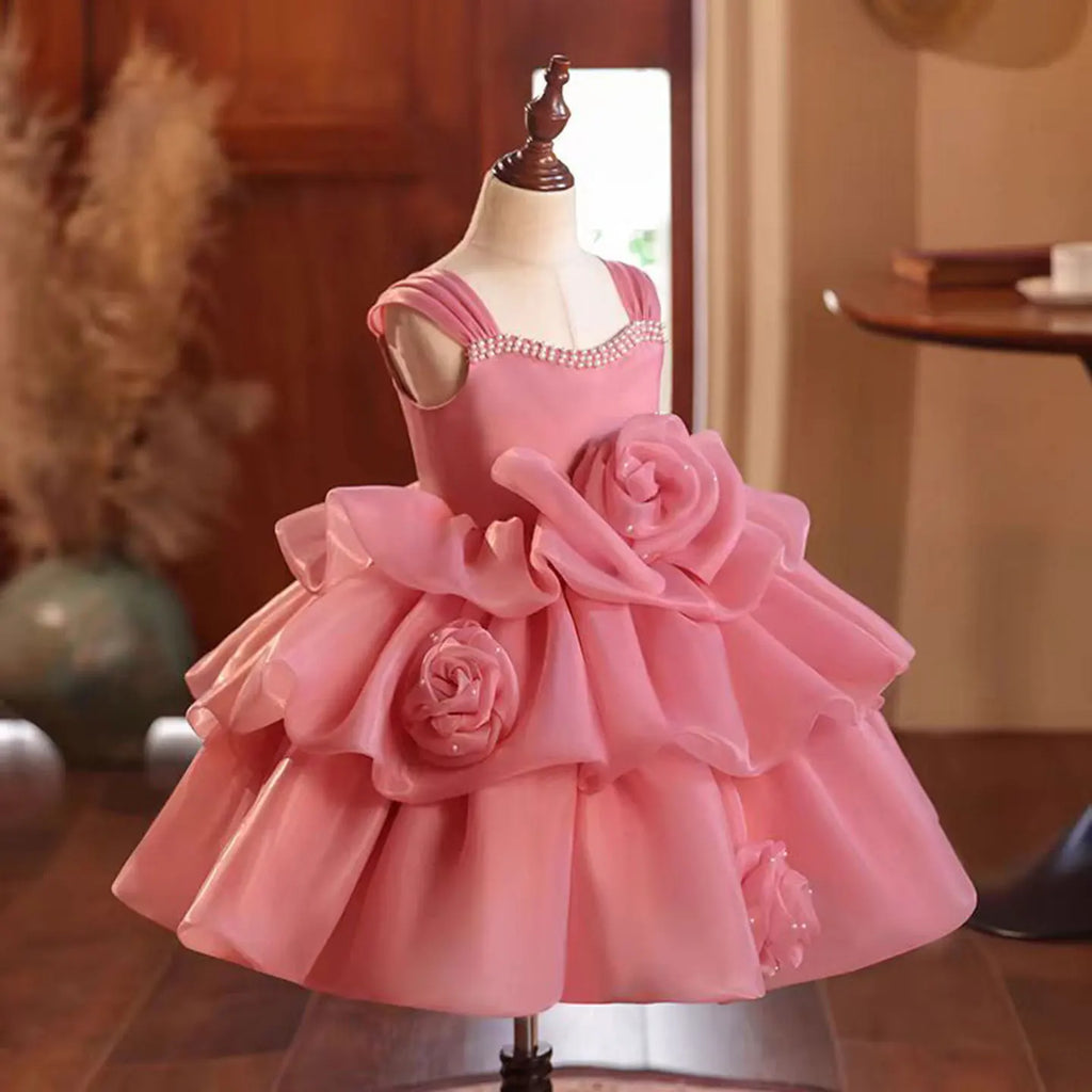Dreamy Vow J710 Charming Pink Girl Dress With 3D Flowers Sleeveless  Baby Kids Princess Birthday Wedding Party Holiday Gown 2025