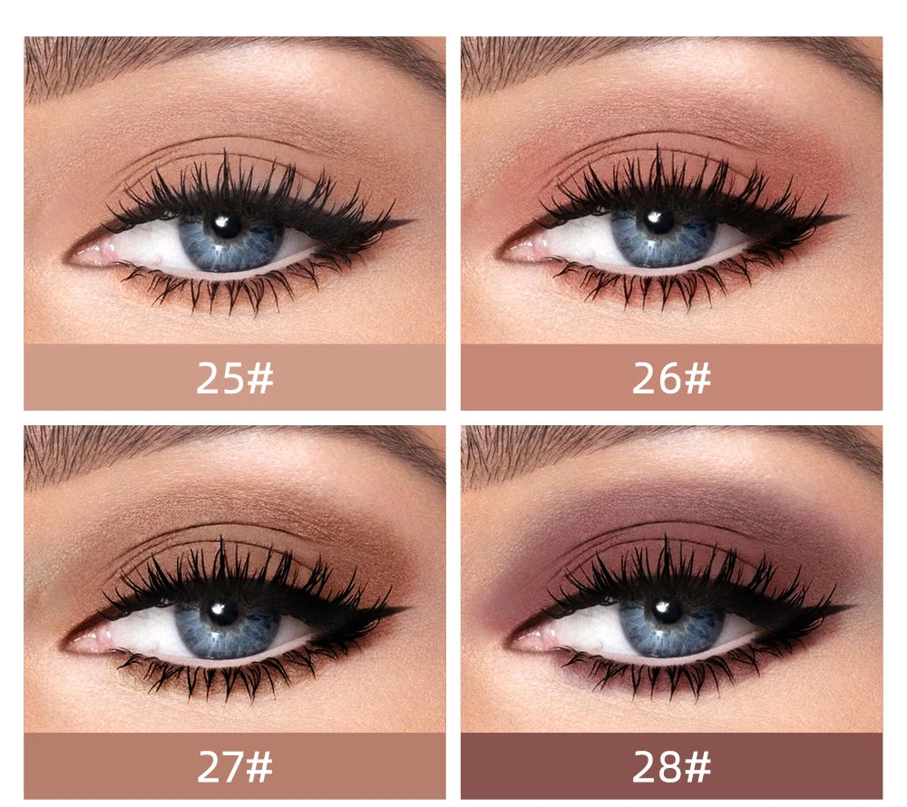 QIBEST 8 Colors Matte Liquid Eyeshadow Set Waterproof Long Lasting Eye Shadow Nude Brown Eye Pigment Makeup For Women Contouring