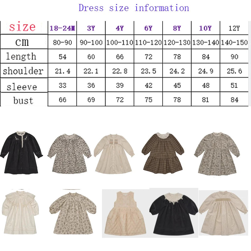 Kids Dress Aw25 Lou Girls Cute Warm Jacket Coat Outear Child Cotton Corduroy Princess Dresses
