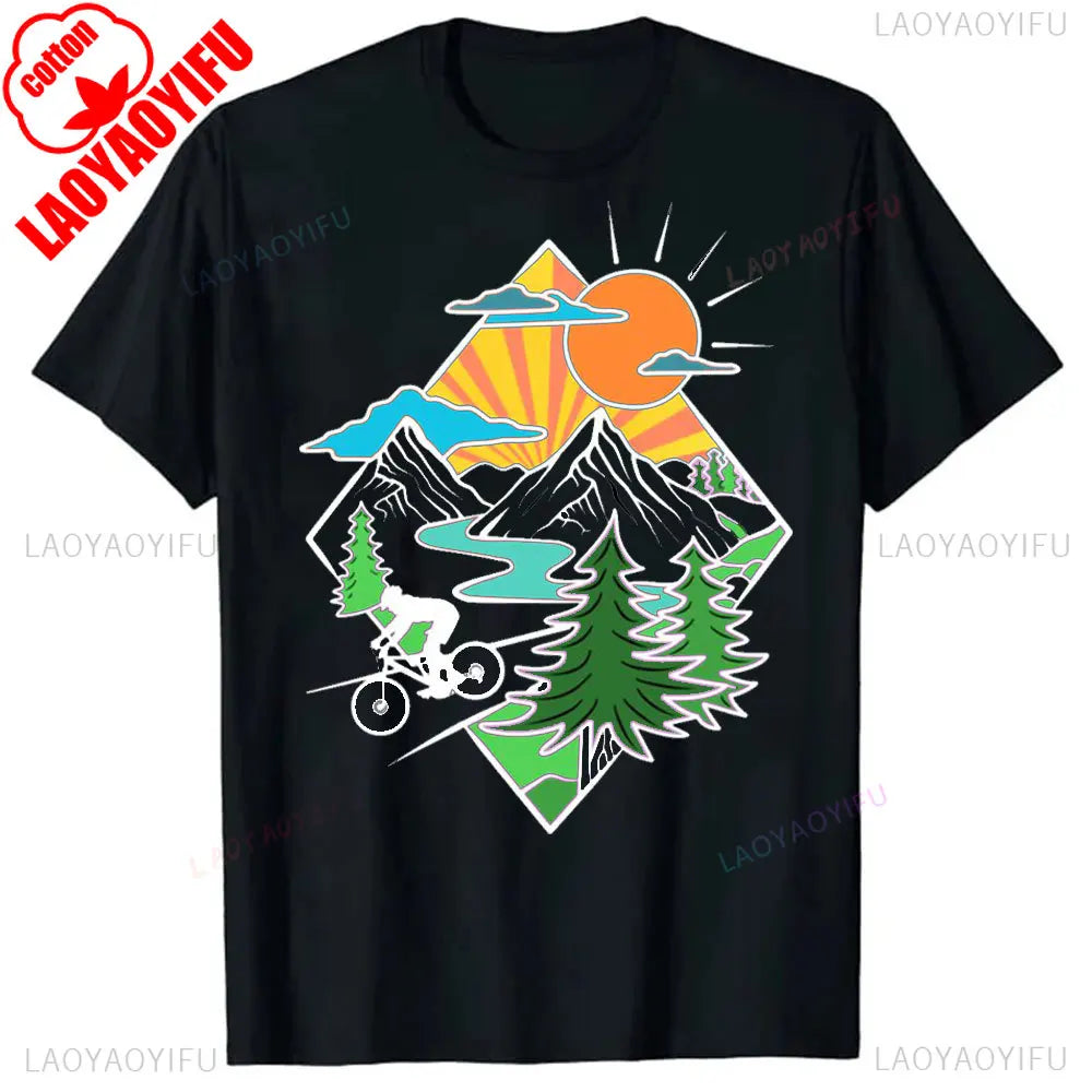 Men Clothing Mountain Bike Cycle Male Tshirts Vintage Downhill Mount Mtb Hombre Tops For Men Fashion Print Tee Roupas Masculinas