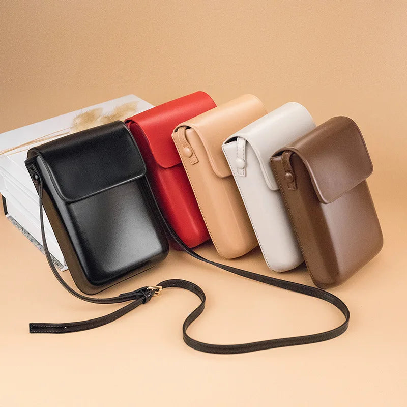 Flap Crossbody Bags Women Mini PU Leather Shoulder Purses and Handbags for Girls Ladies Phone Simple Solid Designer Bag