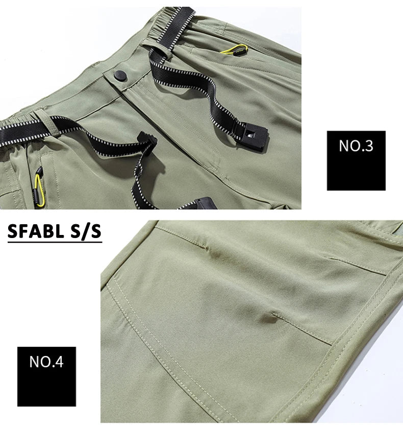 Thin Summer Stretch Pants with Zipper Pockets Quick Dry Hiking Camping Trousers Men Gym Fitness Jogging Running Sports Pants Men
