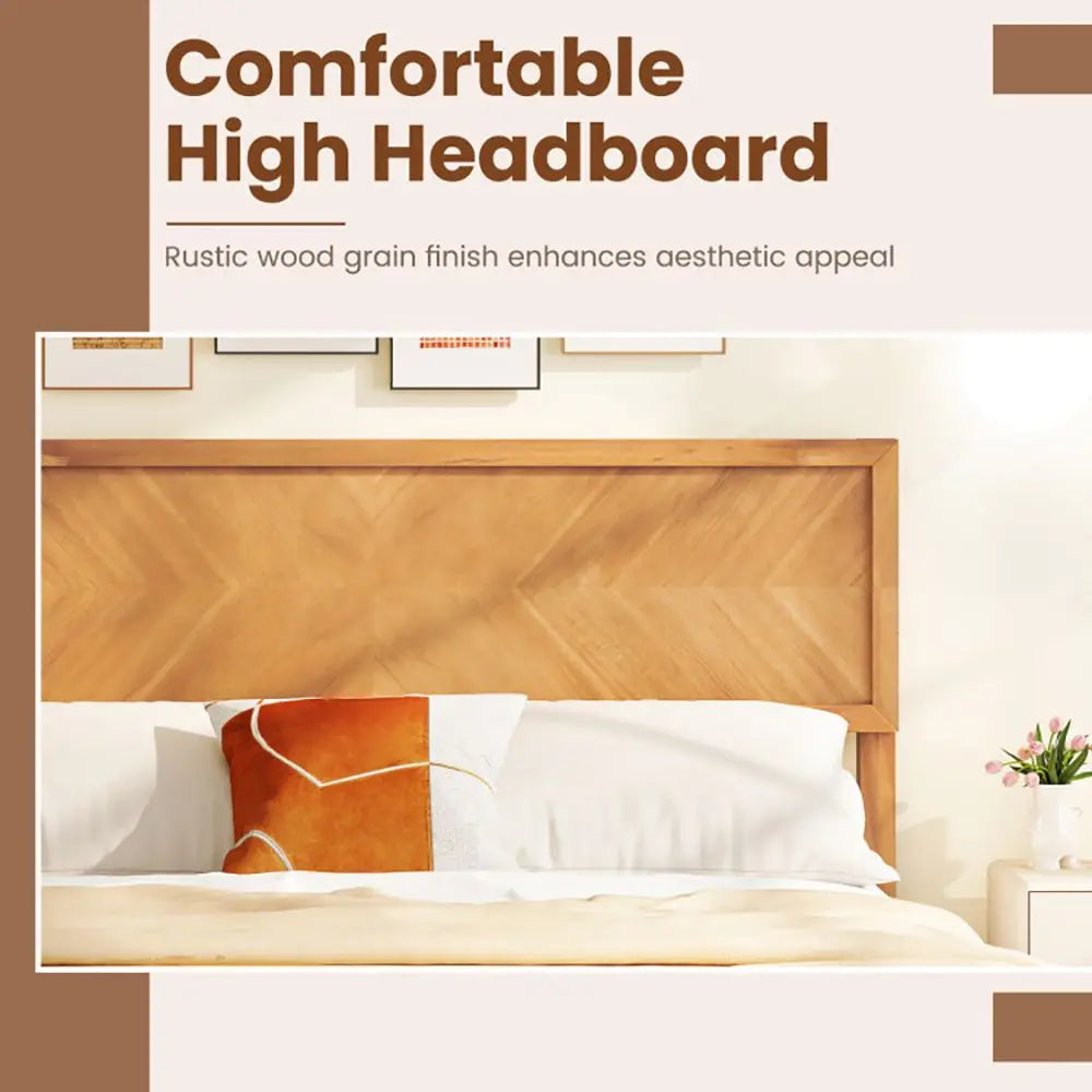 FullSize Bed Frame with Headboard and Storage Space