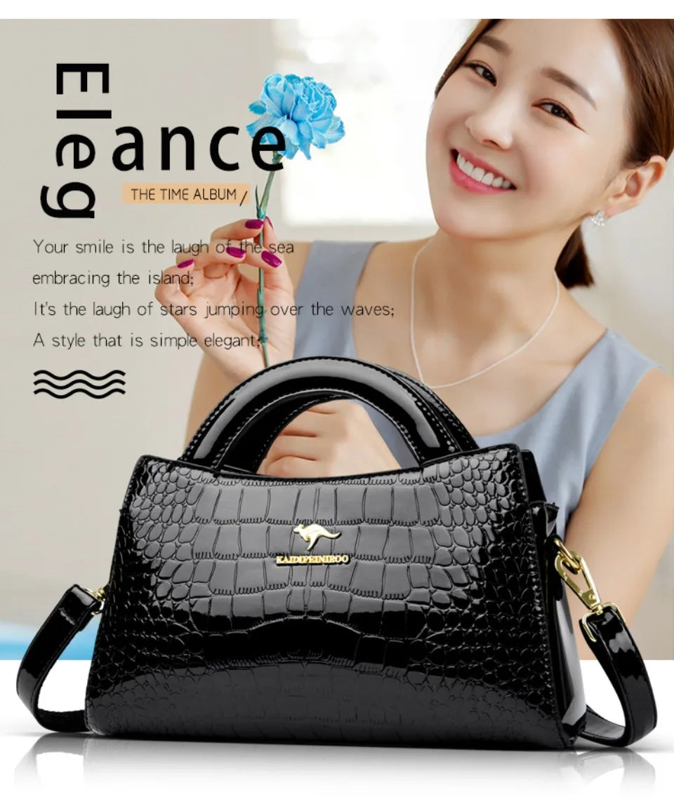 KAIDIFEINIROO Kangaroo Brand Alligator Pu Leather Shoulder Crossbody Bag Clutch Hand Bags for Mother Small Women Handbags New