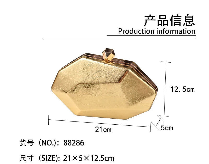 Women's Summer Bag 2026 Gold Irregular Small Hand Bag High Quality Premium Luxury Brand Handbags Evening Wedding Cross Clutch