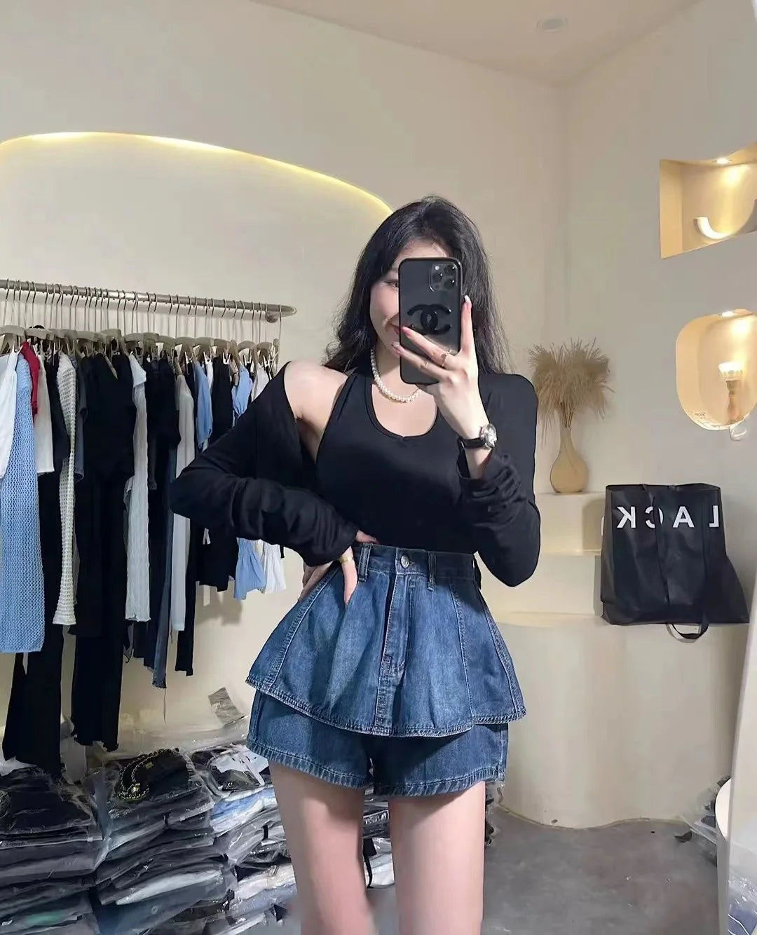plus Size Retro Denim  Skirt Women's Thin A-Line Cake Skirt Slimming High Waist Jeans Skirt Casual High Waist Skirt