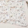 Elinfant Cute Soft Print Baby Towel Wrap 120x110cm Bamboo Cotton Baby Muslin Swaddle Blanket