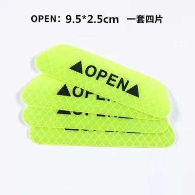 4PCS Reflective Car Warning Stickers - White 3.7" x 1"