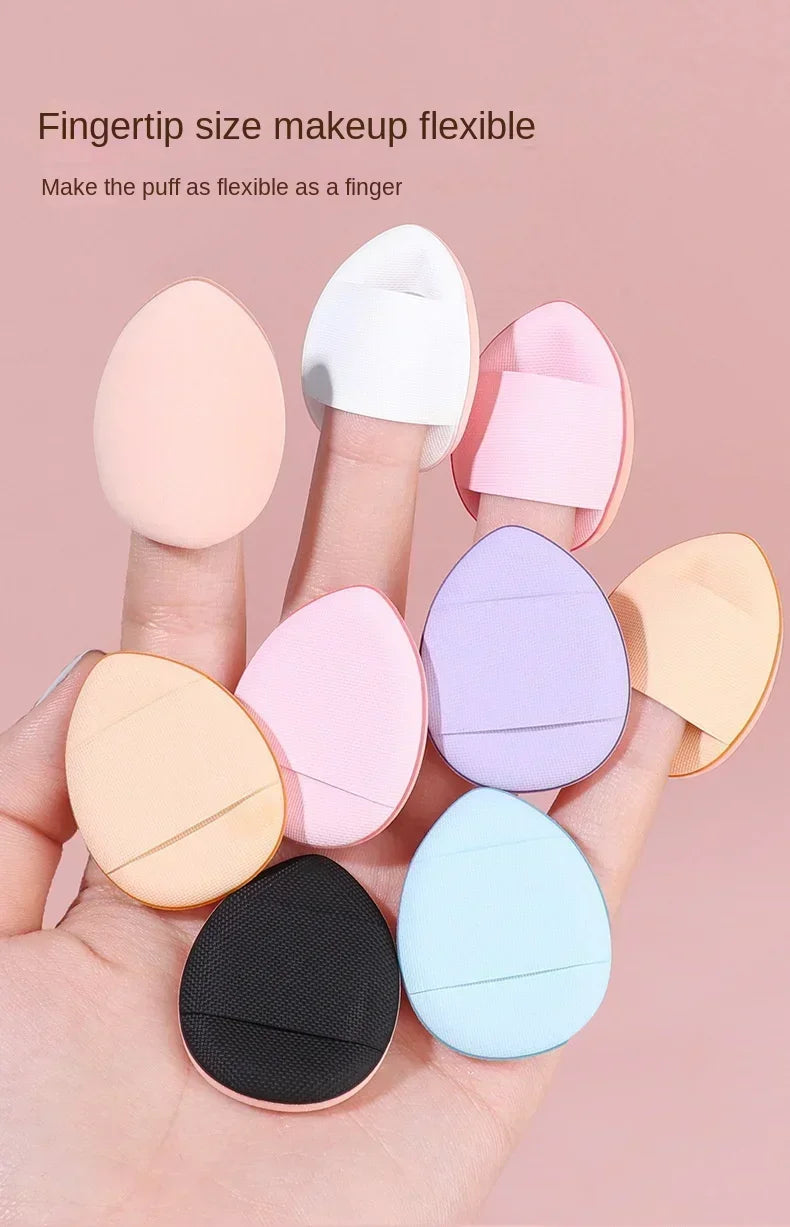 10Pcs Mini Finger Puff Foundation Small Air Cushion Powder Sponge Face Concealer BB Cream Cosmetic Applicator Makeup Tools
