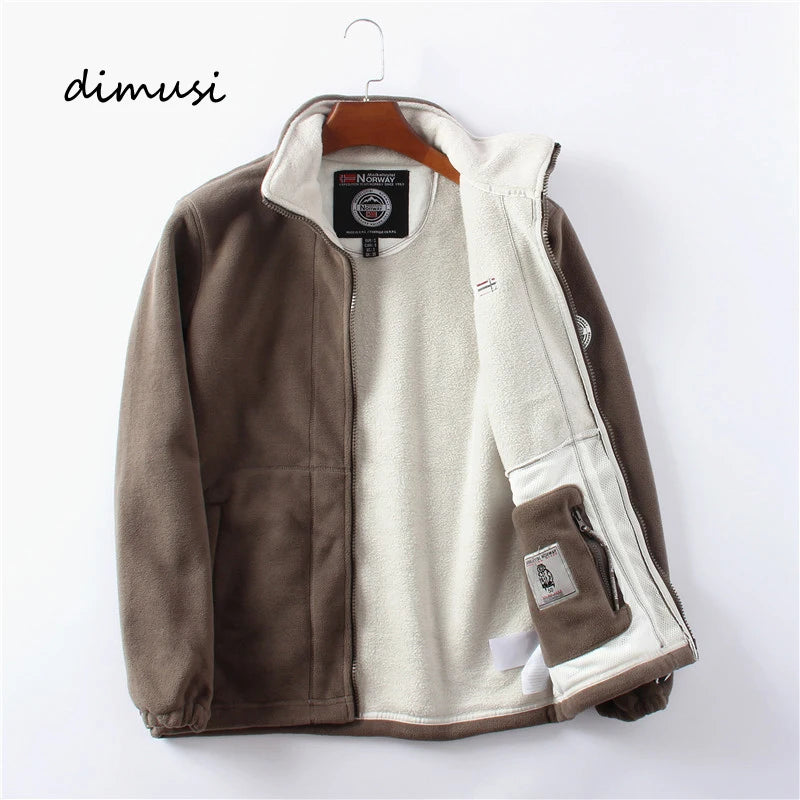DIMUSI Winter Men's Polartec Fleece Jackets Man Velvet Windbreaker Coats Mens Mountain Ski Soft Shell Warm Jackets Clothing