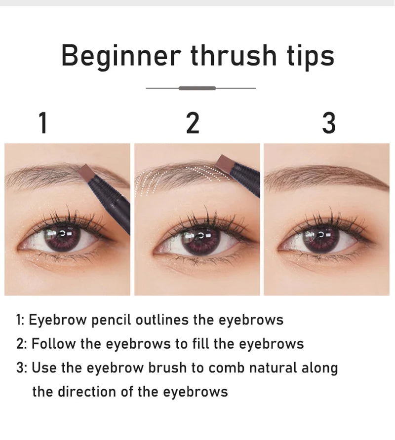 HAOZHUANG  Waterproof Long Lasting Eyebrow Pencils with Soft Brush Eyebrows Makeup Tool Permanent Makeup Tattoo Accessories
