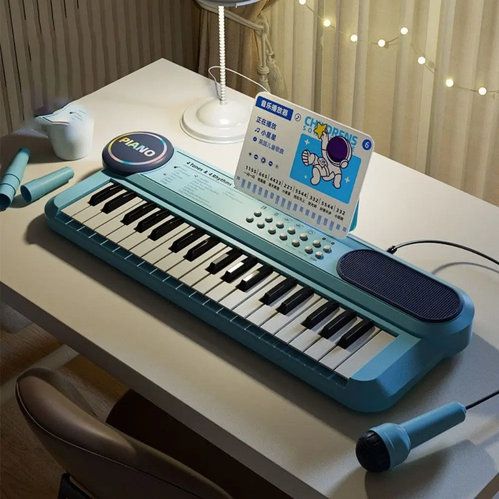 Early Education 37 Keys Piano Keyboard Multifunctional with Microphone Electronic Piano Electronic Birthday Gift Musical Gift