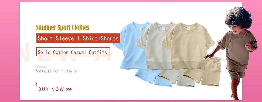Kids Tales Unisex Children's 2-Piece Cotton Summer Outfit Set