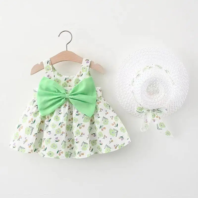 Baby Girl Floral A-Line Dress - Cotton Sleeveless Princess Dress