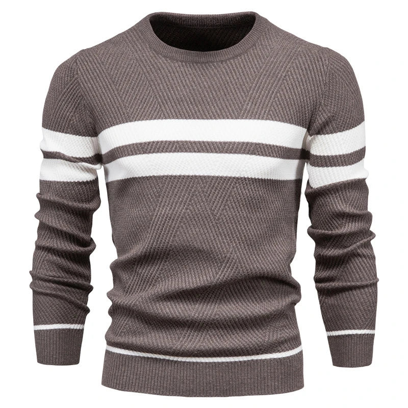 New Autumn Pullover Men'S Sweater O-Neck Patchwork Long Sleeve Warm Slim Sweaters Men Casual Fashion Sweater Men Clothing