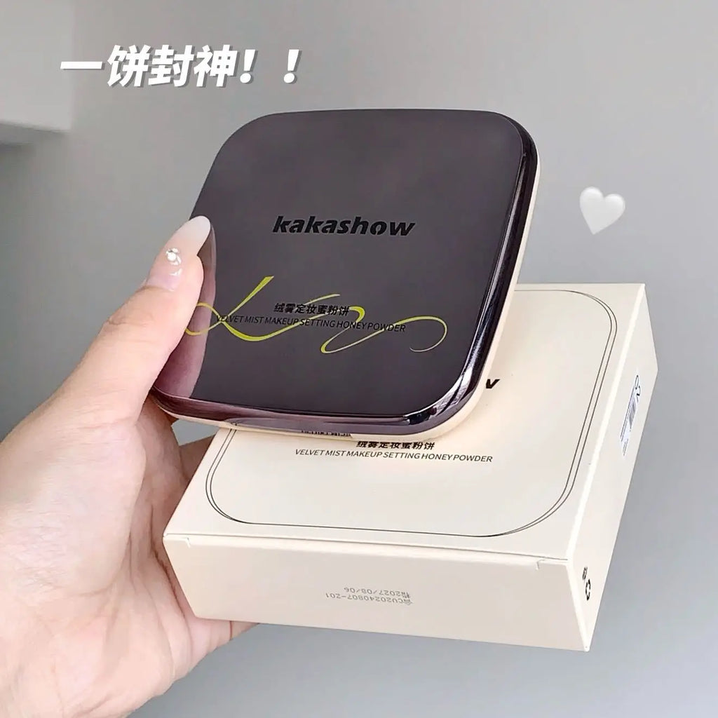 kakashow Setting Powder Oil Control Makeup Setting Brightening Skin Tone Setting Powder With Mirror Compact Portable Makeup