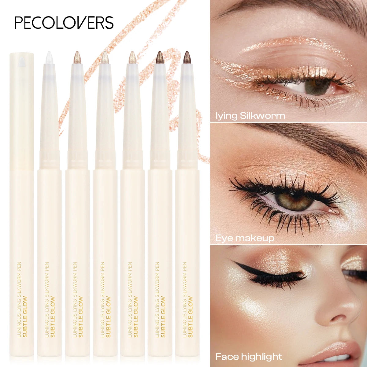 1 pc Smooth Nib Lying Silkworm Pen, Waterproof and Long-Lasting, Multi-Functional Lying Silkworm Pen, Eye Cosmetics