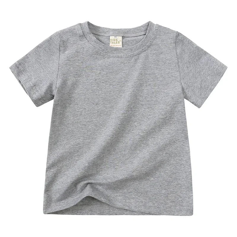 Kids Summer Cotton T Shirt Breathable Solid Tee For Boys And Girls 12M To 9T Lightweight Everyday Casual Shirt