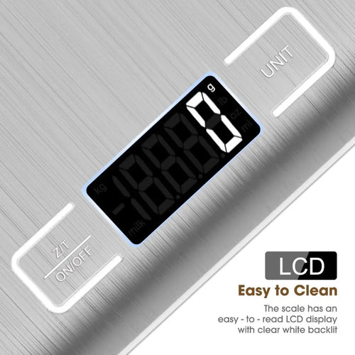 10kg Kitchen Scale,Digital Kitchen Scale with Tare Function, Electronic Coffee Brewing Scale, LCD Display Stainless Steel Screen