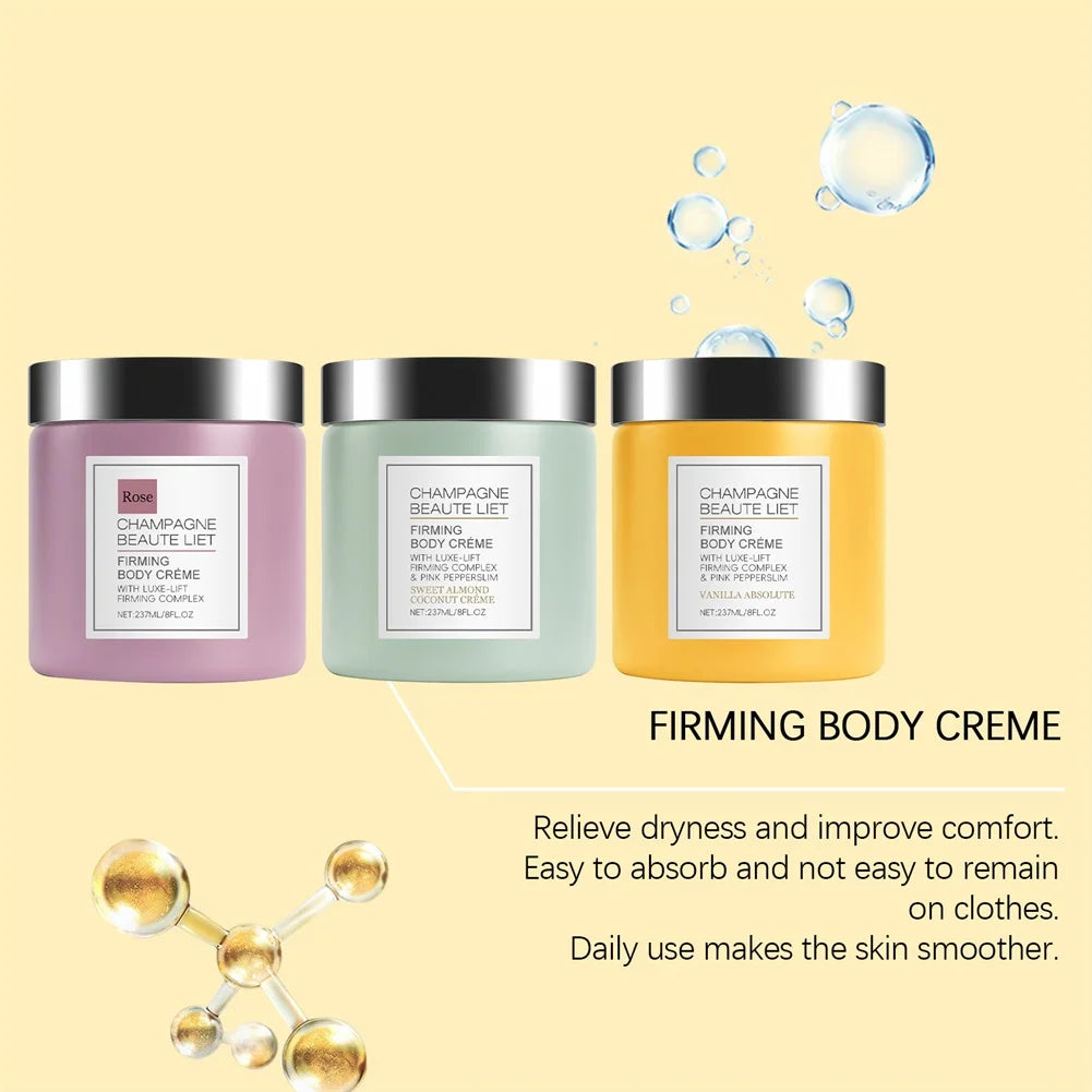 Champagne Firming Body-Cream With Pepperslim Anti Wrinkle Skin Tightening Cream Daily Hydrating Body Lotion For Men And Women'S