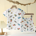 Wistful Smile Children's Cotton Pajama Set - Short Sleeve Cartoon