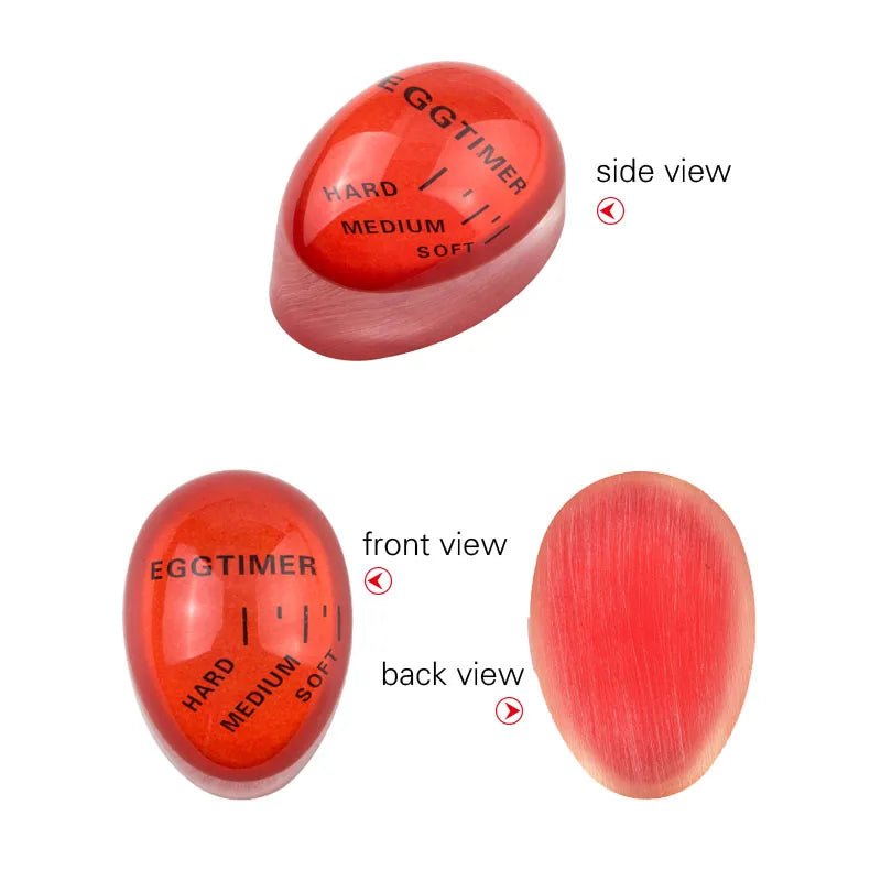 Temporizador de huevos y despertador para cocina - Huevos cocidos perfectos (blandos/medios/duros), herramienta decorativa de cocina con indicador de cocción de 3 etapas