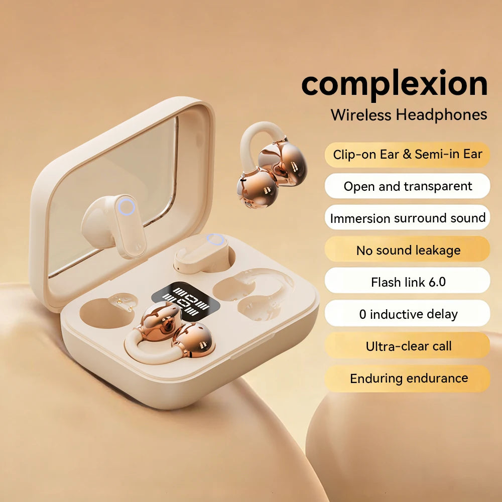 Twin Earphone Open In-ear Type HIFI Bass 2in1 Low-Latency Game Headset High-definition Electric Quantity Digital Display Earplug