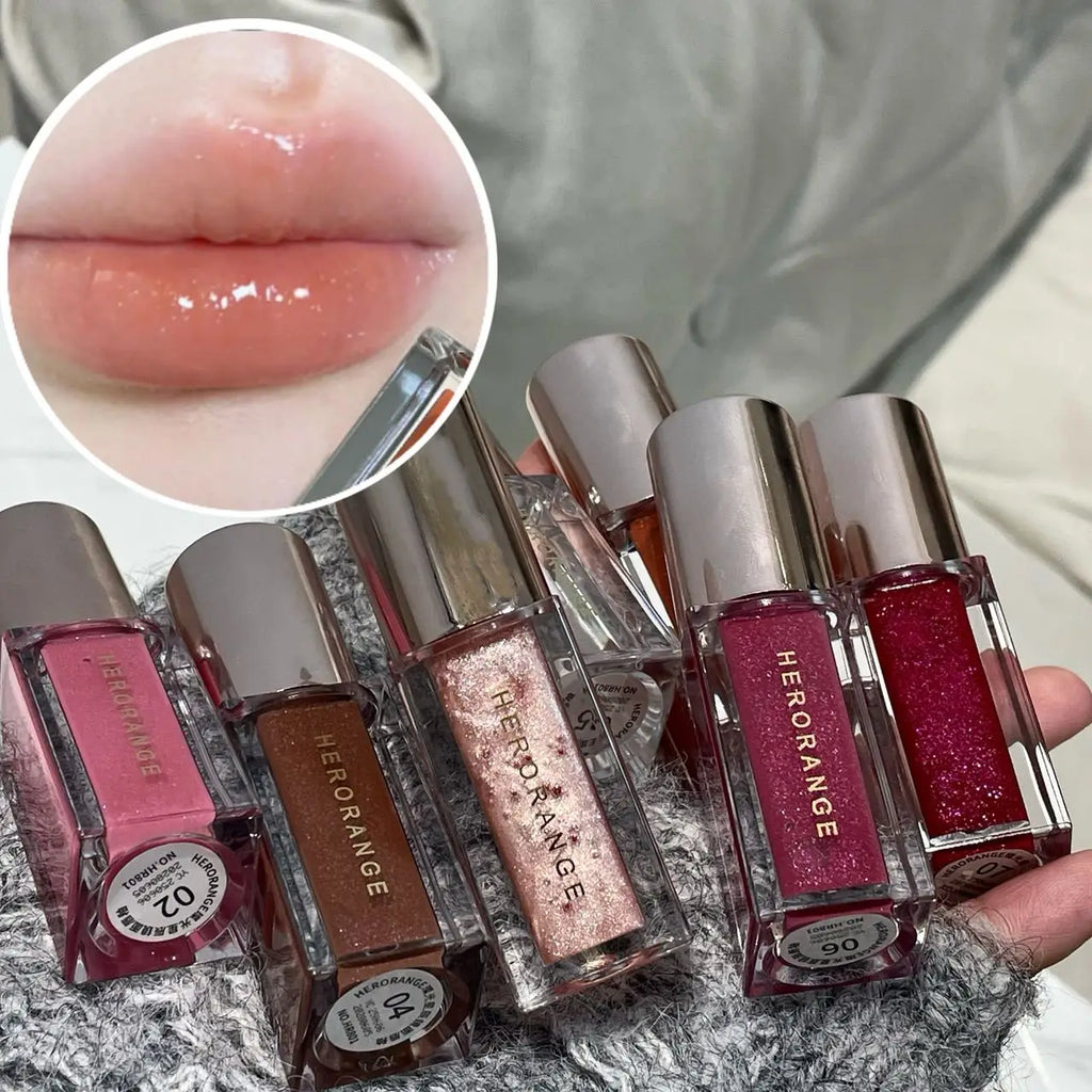 Herorange Glossy Lip Oil Shiny Hydrating Waterproof Gentle Lip Care Daily Essential