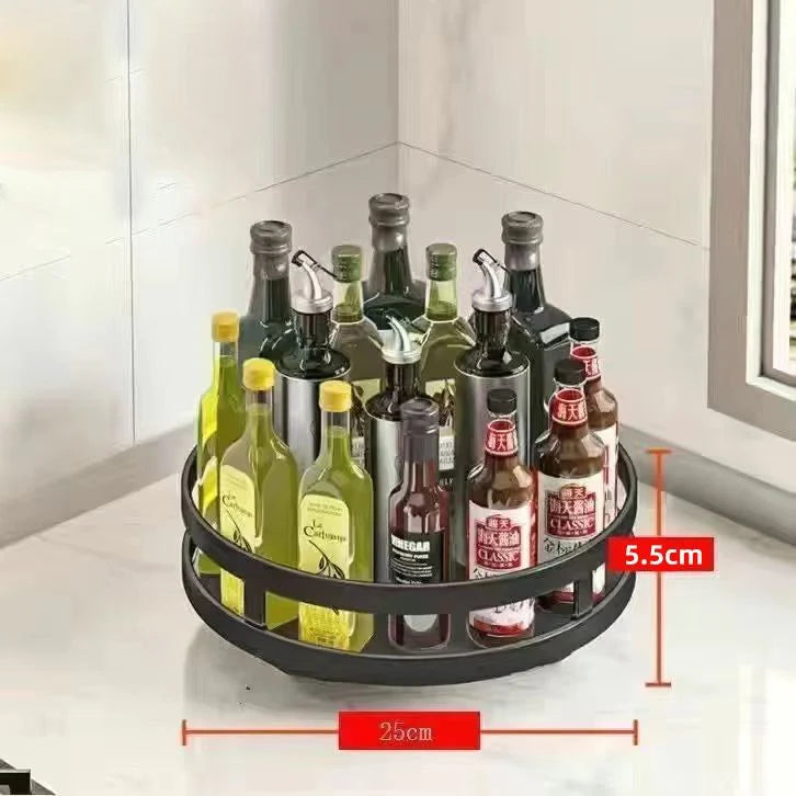 360° Rotating Storage Rack - Metal Multi-Layer Countertop Organizer