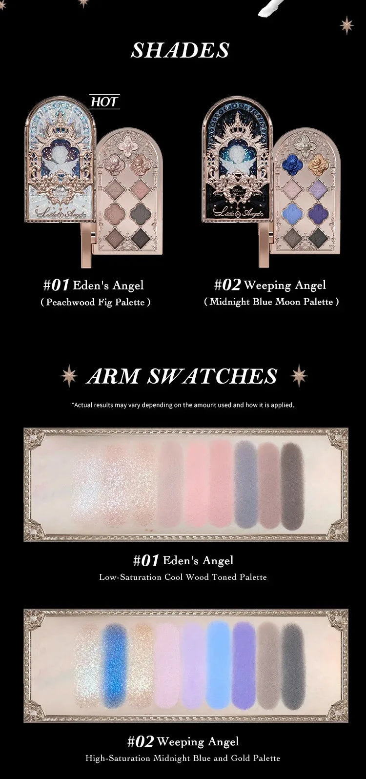 Flower Knows Little Angel Eye Shadow Palette Glitter Shimmer Palette for Eye Long Lasting 9 Color Eyeshadow Full Professional
