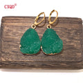 Fashion Cute Lady Water Drop Stainless Steel Resin Pendant Earring Necklace Combination Sweet Multicolor Girl Jewelry Party Gift