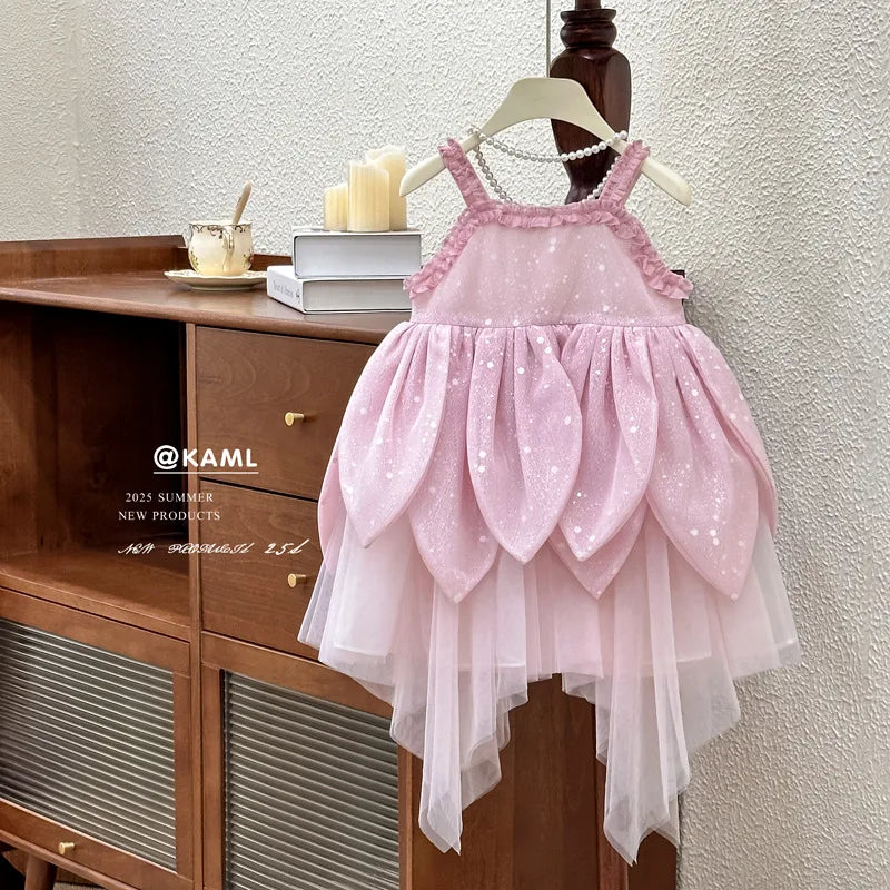 Girls Fairy Princess Dress Set | Petal Skirt & Headgear Costume