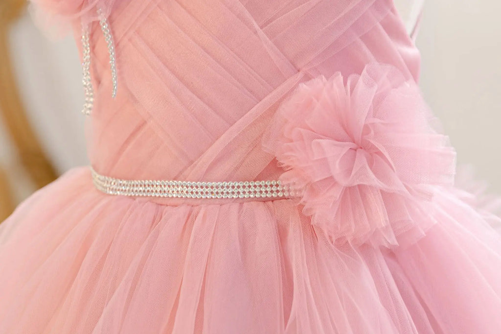 HETISO Baby Girls Princess Dress Summer Tulle Sleeveless Kids Wedding Birthday Party Performance Gown Costumes For Kids