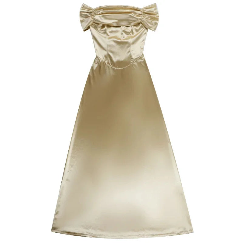 Off Shoulder Bodycon Long Dress Sexy Hip Hugging Party Evening Gown Mermaid Split Slim Club Cocktail Dress Women Red Elegant
