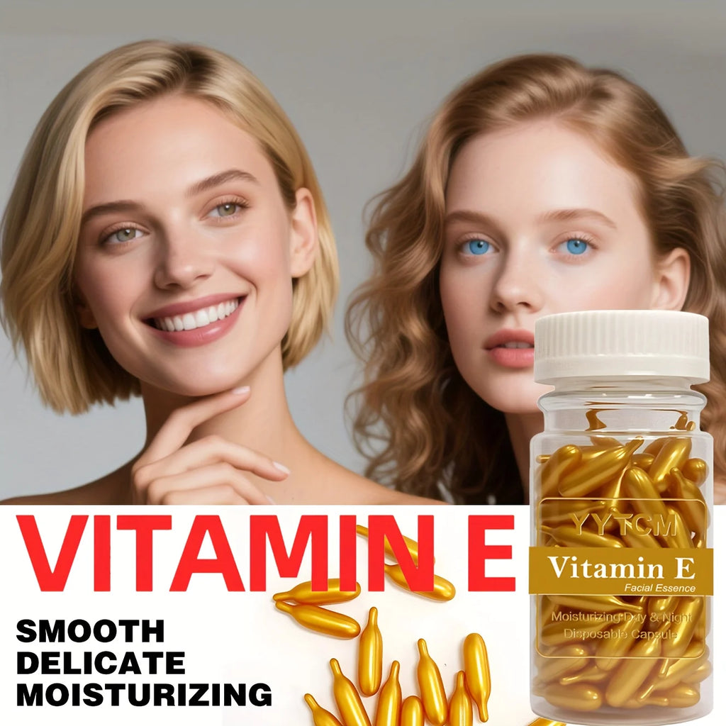 Yytcm Vitamin E Face Serum Capsules, Hydrating Moisturizing - 90 Count