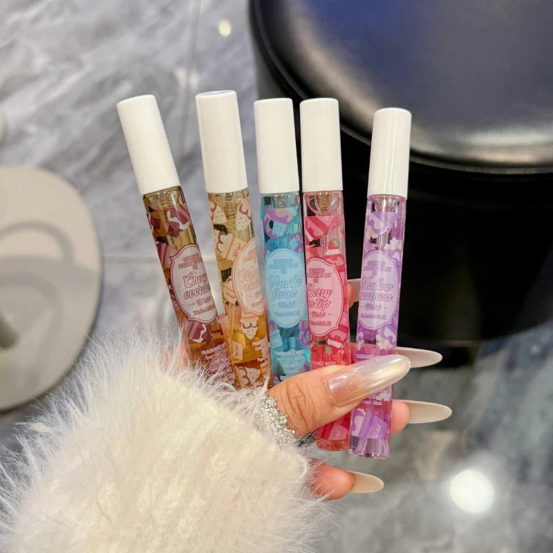 5pcs Gourmand Perfum Set Long Lasting Sweet Vanilla Cake Scent Mini Portable Fragrance Spray Set For Women