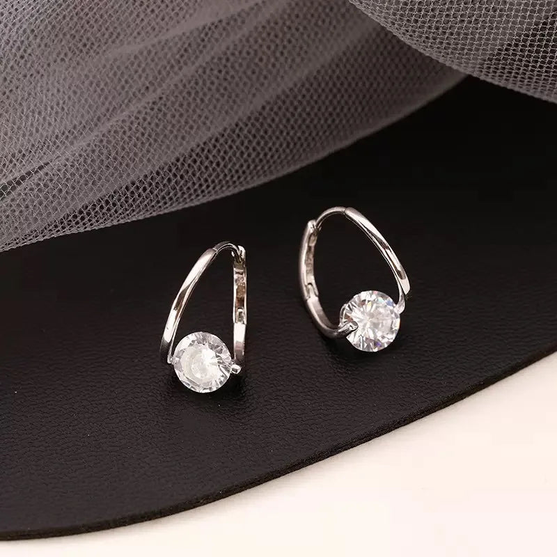 Korean Fashion Zircon Drop Earrings For Women'S Jewelry 2026 Trending New Luxury Women'S'S Geometric Hoop Earrings Pendientes Gifts