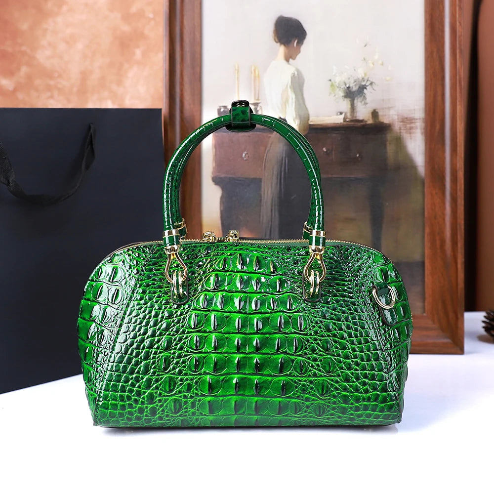 Crocodile Pattern High-End 2025 New Retro Fashion Handbag, Large-Capacity Texture, Single-Shoulder Crossbody Bag, Pillow Bag