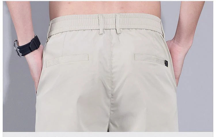 Spring Summer Thin Mens Pants Straight Business Casual Pants Ice Silk Quick Dry Breathable Korean Trousers Fashion Men Clothing