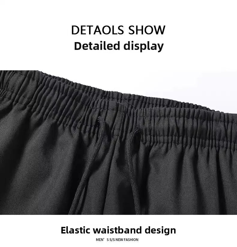 Summer Casual Ice Silk Pants Men's Trendy Large Size Long Trousers Korean Style Thin Straight Loose Sports Pants Quick Dry