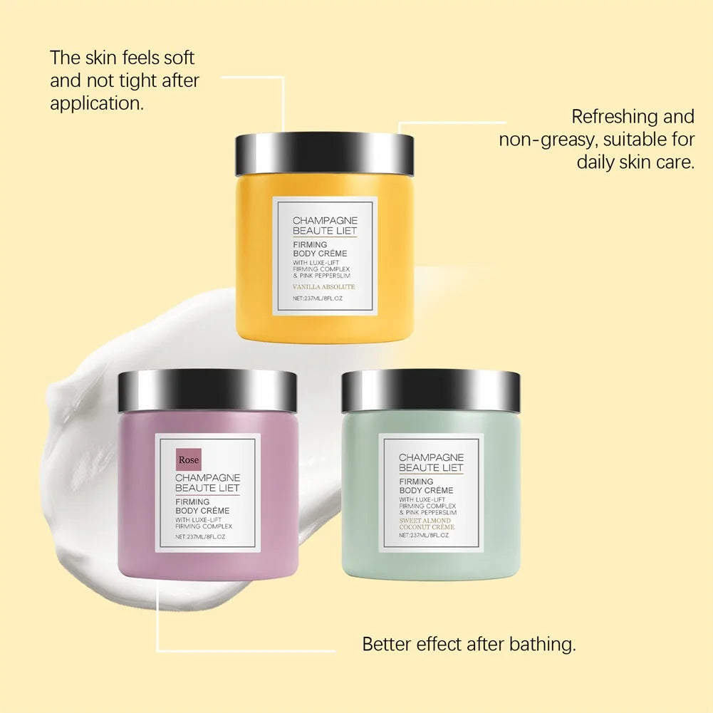 Champagne Firming Body-Cream With Pepperslim Anti Wrinkle Skin Tightening Cream Daily Hydrating Body Lotion For Men And Women'S