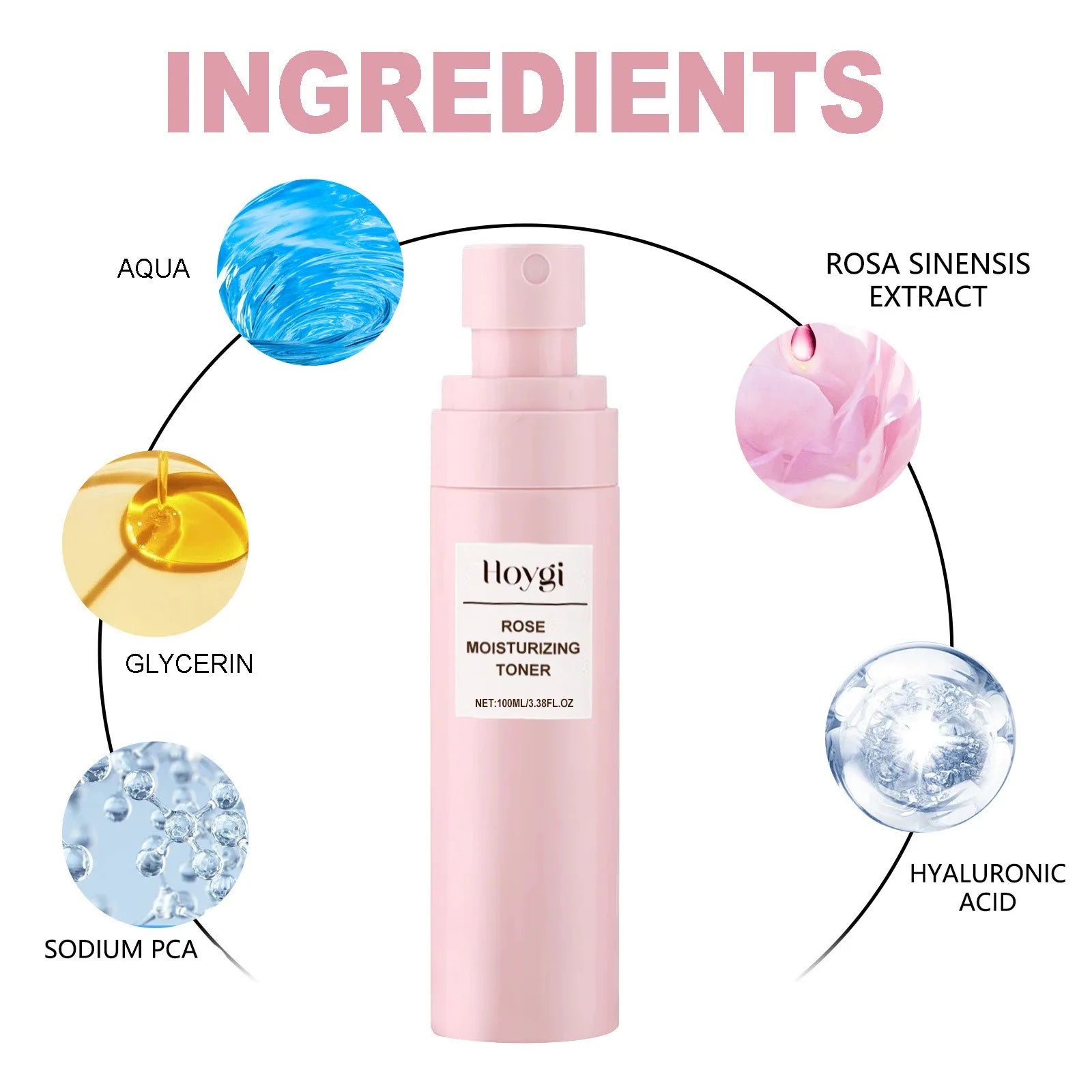 Rose Water Facial Spray Moisturizing Toner for Dry Skin Pore Minimization Bridal Skin Care Pre-Wedding Prep Facial Mist