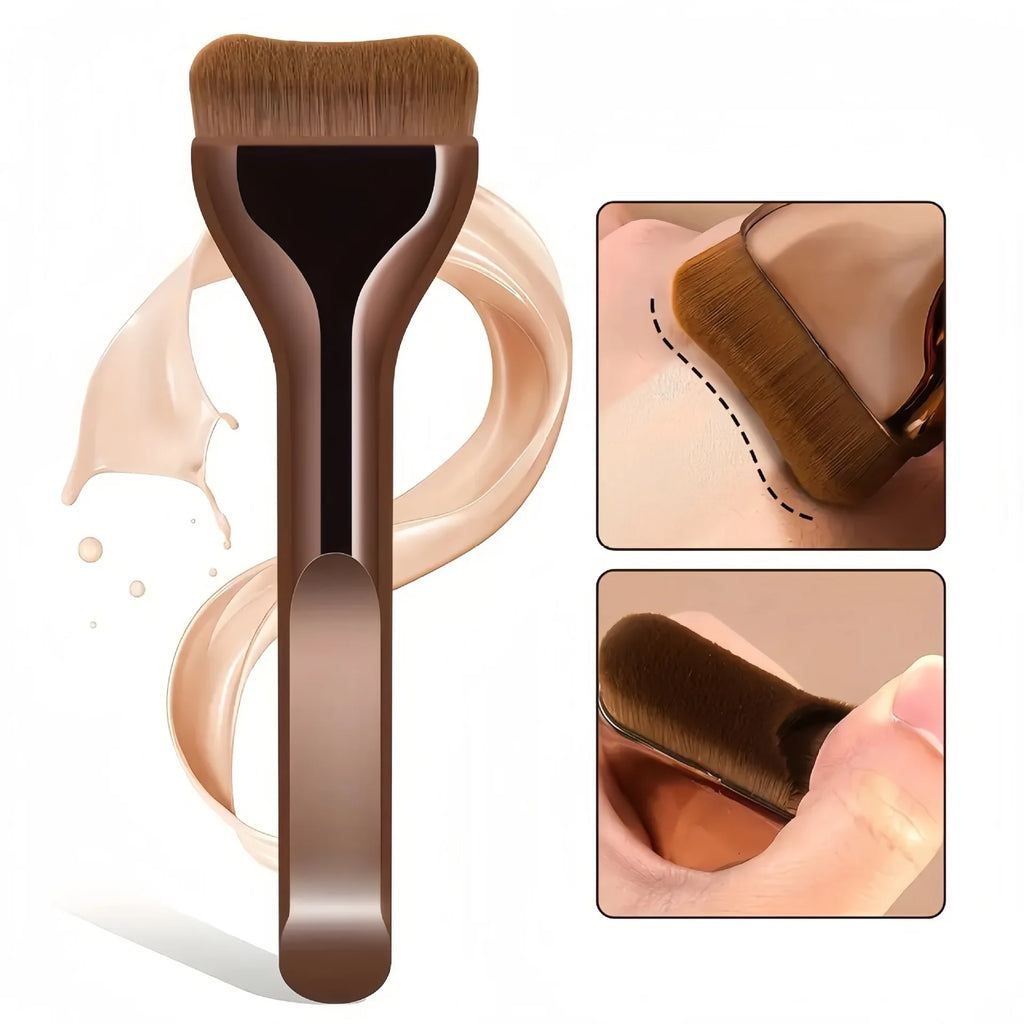 New 2Pcs Professional Foundation Makeup Brushes Soft Dense Hair For Blending Liquid, Cream Flawless Powder Makeup Beauty Tools