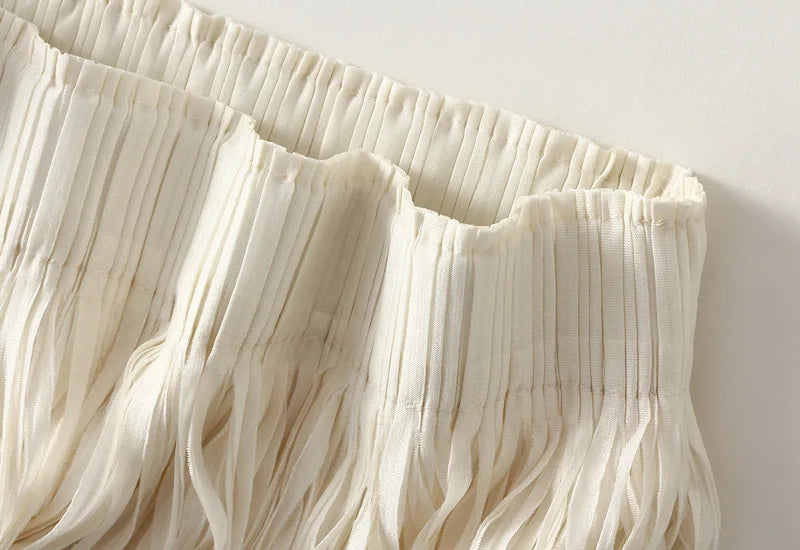Luxury Multi Solid Colors Pleated Skirt for Women's Large Hem Folds A-line Skirts Female 2025 Loose Fashion Skirts Casual 0666