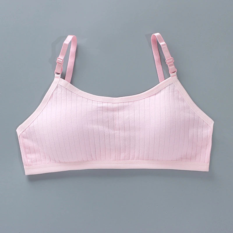 1PC New Teenage Girls Small Bras Back Buckle Young Children Underwears Student Girls Solid Kids Sports Training Bra Padded Vests