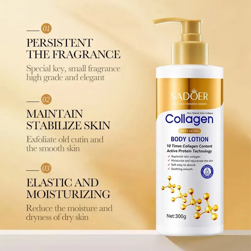 300G Sadoer Collagen Body Lotion Skin Care Moisturizing Hydrating Refreshing Body Care Moisturizing Skincare For Women'S Lotion
