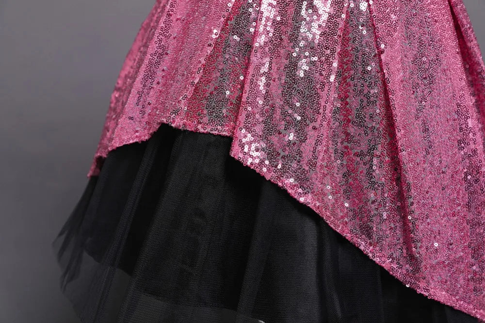 4-10 years Girls Dress Summer Baby Girls Flower sequins Dress High quality Party Princess Dress Kids Cotton Party girls Clothing